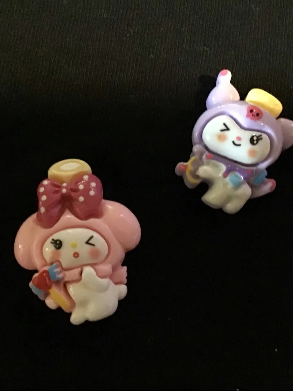 Sanrio-Inspired Pink and Purple Cute Character mini magnet Set